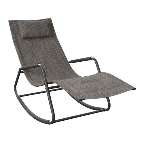 Ambia Garden Schaukelliege, Anthrazit, Grau, Metall, Textil, Füllung: Komfortschaum, 57x81x143 cm, Gartenmöbel, Gartenliegen