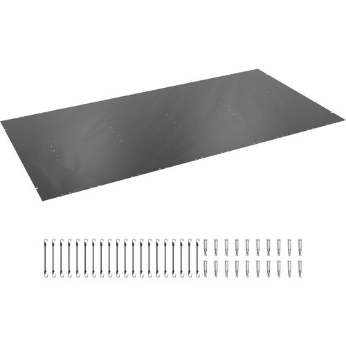 SucceBuy 12x25ft Pool-Sicherheitsabdeckung, rechteckige Inground-Netzabdeckung mit Abflusslöchern, PVC-Winter-Pool-Sicherheitsabdeckung, Dunkelgrau