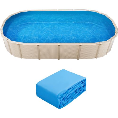 SucceBuy Oval Pool Liner 16,4x9,8 ft Unibead Vinyl Liner 47in Wand