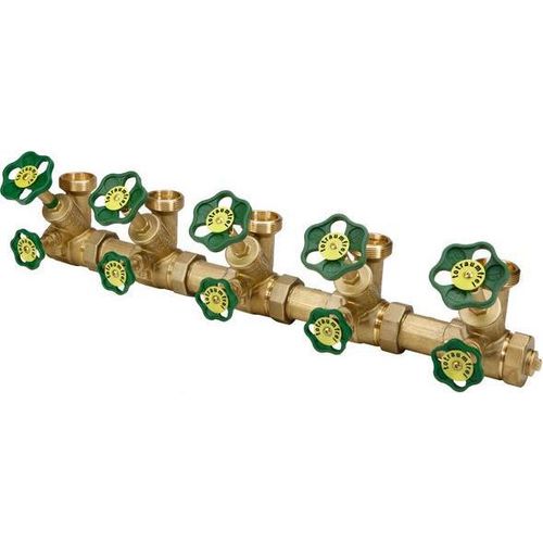 Js Atv-Verteiler, Steig.spindel 5-Fach,Dn25,Eing.1 1/4,Ob.a.1 1/2