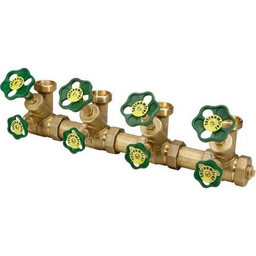 Js Atv-Verteiler, Steig.spindel 4-Fach,Dn25,Eing.1 1/4,Ob.a.1 1/2