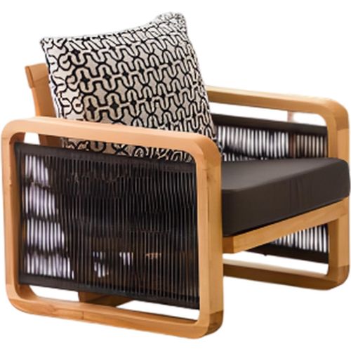 Moderner schwarzer Holzsessel für Terrasse und Balkon