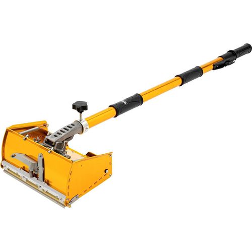 Spachtelbox für Gipskarton - Trockenbau Spachtelwerkzeug - Verstellbarer Kopf 30°/90° - Teleskopstiel 105–168 cm - Holzgriff - Größe 26,5×13×12 cm