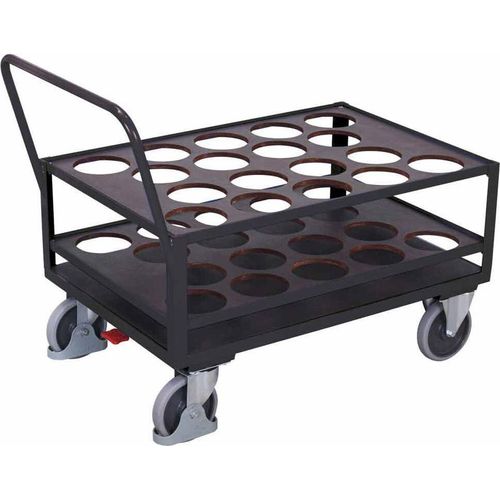 VARIOfit Stahlflaschenwagen für 18 Flaschen mit EasySTOP Anthrazitgrau RAL 7016