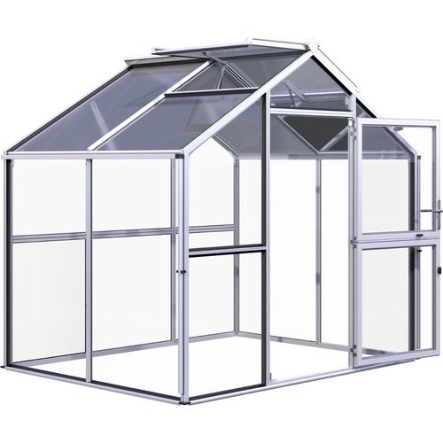 KGT Gewächshaus "Novum II" pressblank 5,7 m² 4 mm ESG, 10 mm HKP