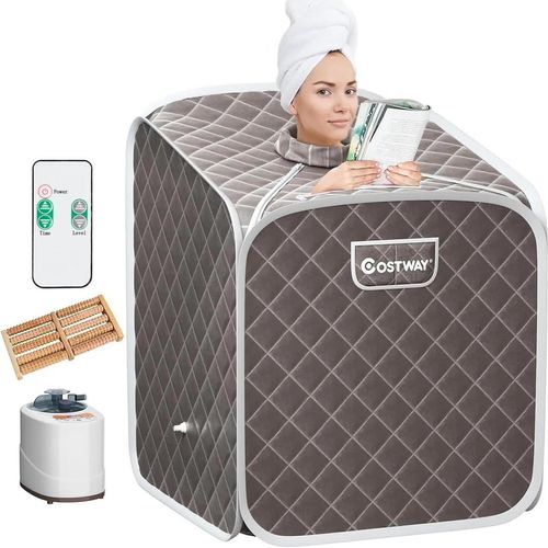 Mini Dampfsauna 2 l - Heimsauna - Wärmekabine - Zerstäubungsfunktion - Timer - Neun Temperaturstufen - Sitzsauna
