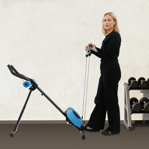 Bauchtrainer - Bauchmuskel-Trainingsgerät - Faltbar - Für Homegym - Core-Training - Sit-ups & Crunches - Blau