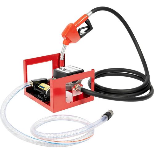 Diesel-Transferpumpe - Pumpenkit mit Durchflusszähler - 12V - 200W - 3600 U/min - Saughöhe 5 m - Rot