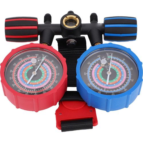 Manometer-Set Hoch- und Niederdruckmesser für Klimaanlagen, Manometer für R134a, R22, R410A und R404