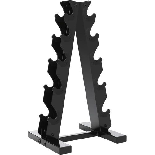 Kurzhantelständer - A-Rahmen - 5 Ebenen - Für 5 Paare - Max. 100 kg - Freistehend - Stahl - Für alle Hanteltypen - Schwarz