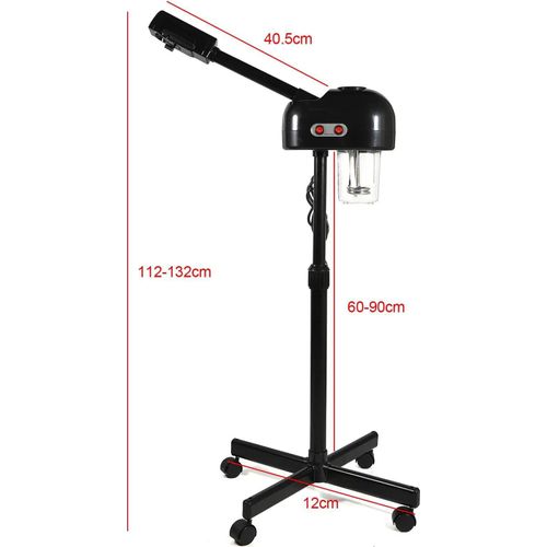 Gesichtsdampfer - Heiß/Kalt Dampf - 800 W - 360° Verstellbarer Arm - Einrohr - 220 V 50 Hz EU‑Stecker - Ozon - Salonqualität - Silber