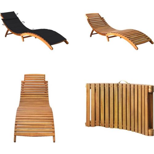 vidaXL Sonnenliege mit Auflage Akazie Massivholz - Sonnenliege - Sonnenliegen - Holz-Sonnenliege - Holz-Sonnenliegen