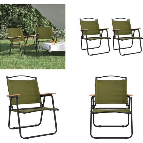 vidaXL Campingstühle 2 Stk. Grün 54x55x78 cm Oxford Gewebe - Campingstuhl - Campingstühle - Strandstuhl - Picknickstuhl