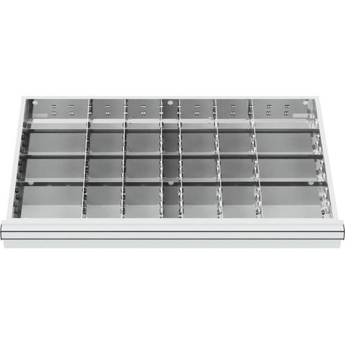 STIER Schubladeneinteilung Metalleinteilung BLH 150/175 mm Innenmaß 800x450 mm 28 Fächer
