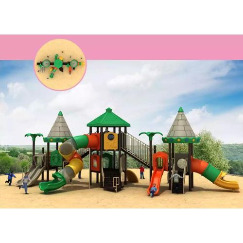 Kinderspielplatz mit Rutschen Kinderanimation Outdoor Kletterturm Spielplätze