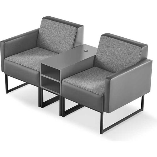 Sofa Grau 2-Sitzer Regalen Arbeitszimmer Flur Diele Foyer Büroeinrichtung