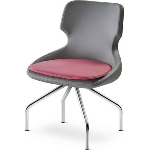 Drehstuhl Bürostuhl Flur Foyer Diele Schwarz Leder Edelstahl Modern Büro