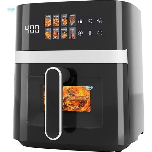 Heißluftfritteuse - 5,5 L - 1500 W - Sichtfenster - Touchscreen - 8 Voreinstellungen - EU-Stecker - Schwarz