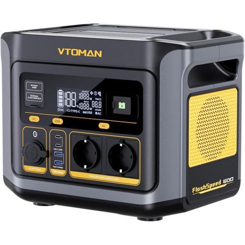 VTOMAN FlashSpeed 600 Powerstation 499Wh LiFePO4, 600W AC, 100W USB-C PD
