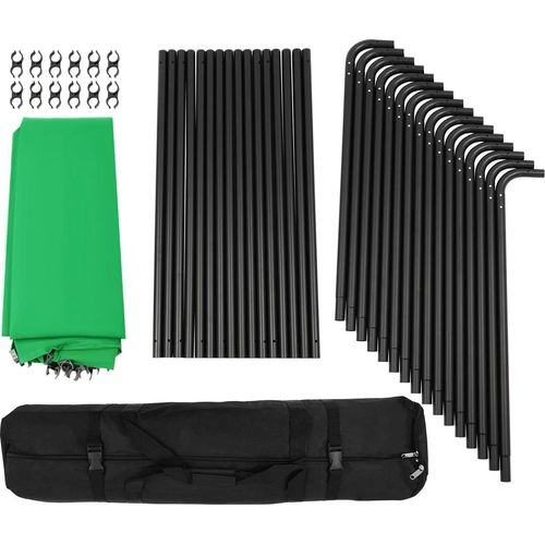 Hintergrundstativ für Foto & Video - Hintergrundsystem - Polyester - Für Indoor-Fotografie - Spraylackiert - Green Screen Hintergrund - Grün