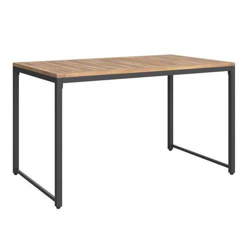Ambia Garden Gartentisch, Natur, Schwarz, Holz, Metall, Akazie, vollmassiv, rechteckig, 120x65x70 cm, Gartenmöbel, Gartentische, Gartentische