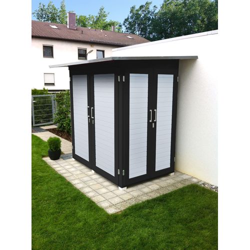 weka Garten [Q] Kompakt, anthrazit, Farbe:anthrazit, Dachform:Flachdach