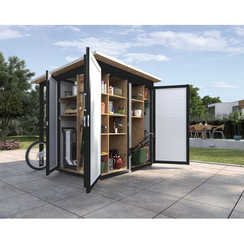 weka Garten [Q] Multi, anthrazit, Farbe:anthrazit, Dachform:Flachdach