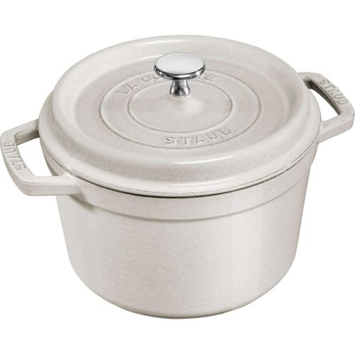 Staub Cocotte, 24 Cm Weisser Trüffel Rund Gusseisen Weisser Trüffel 300 Mmx280 Mmx160 Mm