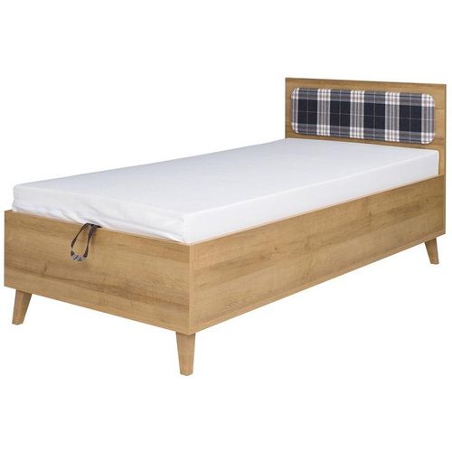 Studentenzimmerbett 90x200 LARNAKA - goldene Eiche / weiß / graphit
