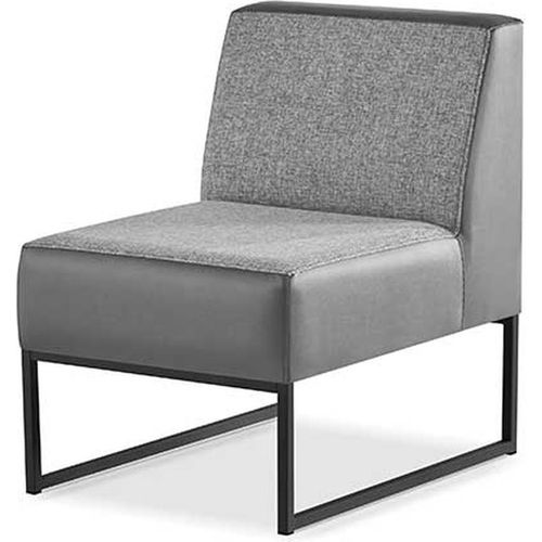 Sessel Grau 1-Sitzer Arbeitszimmer Büro Textil Edelstahl Holz Flur Diele