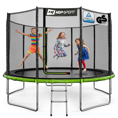 Hop-Sport Trampolin Outdoor - Ø 366 - Trampolin mit außenliegenden Sicherheitsnetz, stabiler Rahmenkonstruktion und Sicherheitszertifikaten - Komplettset