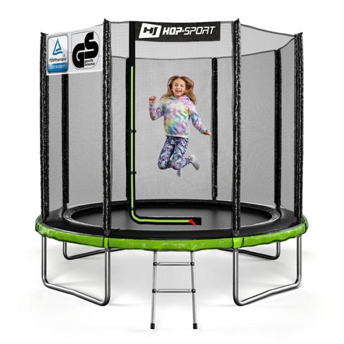 Hop-Sport Trampolin Outdoor - Ø 244 - Trampolin mit außenliegenden Sicherheitsnetz, stabiler Rahmenkonstruktion und Sicherheitszertifikaten - Komplettset