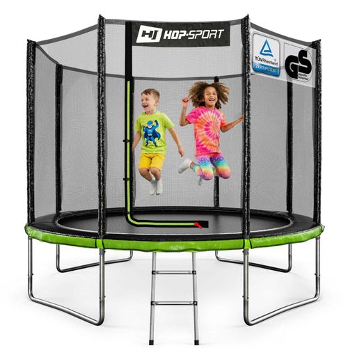 Hop-Sport Trampolin Outdoor - Ø 305 - Trampolin mit außenliegenden Sicherheitsnetz, stabiler Rahmenkonstruktion und Sicherheitszertifikaten - Komplettset