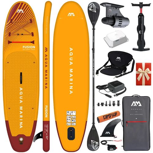 Aufblasbares SUP Set Aqua Marina Fusion 330 cm mit Motor BlueDrive S + SUPER COMBO + Geschenk