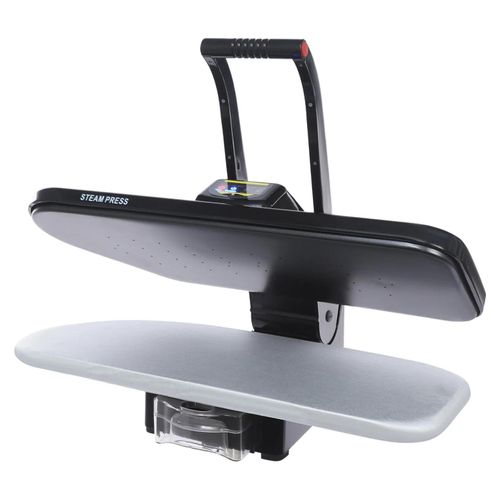 Bügelpresse - Digitale Dampfbügelpresse - 1600 W - 66 cm Pressfläche - Mehrere Stoffprogramme - Dampfstoß - 220 V CE - Schwarz