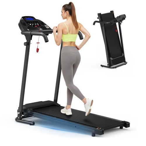 2 in 1 Laufband, Laufen und Joggen, kompakter Tragbare Schreibtisch Laufband für Haushalt Laufbänder von 120 kg Schwarz