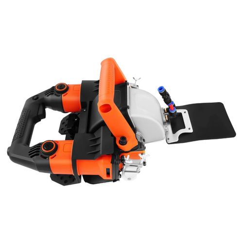 Wandnutfräse für Beton, Granit & Marmor - Wandschlitzer - 5200 W - 220 V AC - Doppelt kupfergewickelter Motor - 30×25 cm - EU-Stecker - Schwarz/Orange