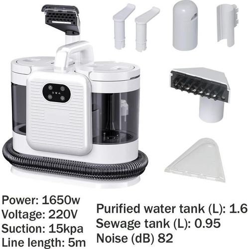 C688 - Teppich- und Polsterreiniger - Dampfversion - 15 kPa Saugkraft - 1650 W - Handlicher Fleckenentferner für Sofa, Autositz, Tierflecken - Braun