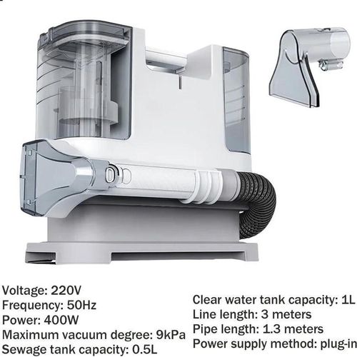 C688 - Handlicher Teppich- & Polsterreiniger - 400 W - 9 kPa Saugkraft - Nassreinigung - Tiefenreinigung - Für Sofa & Autositze - Tierflecken - Grün