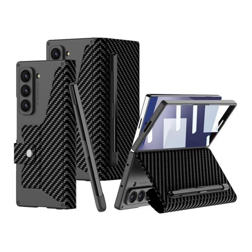 Für Samsung Galaxy Z Fold7 5G GKK Flip Leder Hülle Stifthalter Carbon