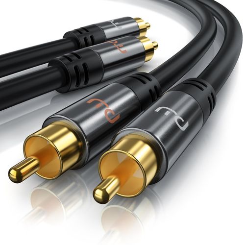 Primewire Stereo-Cinch Audio-Kabel, RCA, HiFi Audio-Kabel mehrfach geschirmt, 2x Cinch auf 2x Cinch - 5m