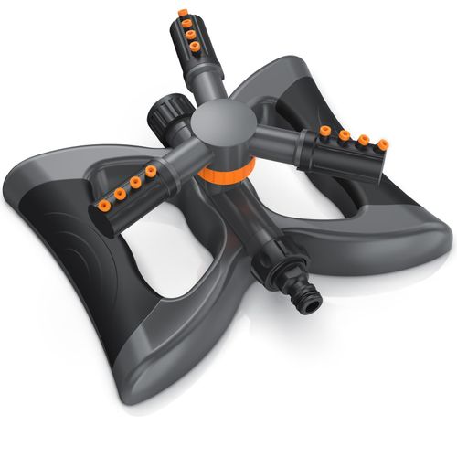 Brandson 1x Kreisregner Garten Sprinkler, 360° Rasensprenger, 3 Arm Rasensnsprikler rotierend, für Flächen bis 314 m², Sprenger Bewässerungssystem, Bewässerungsanlagen, Gardena kompatibel