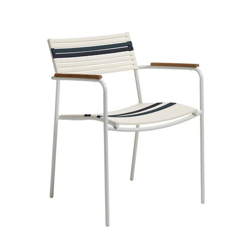 Gartenstuhl Mood Weiß/Schwarz/Teak