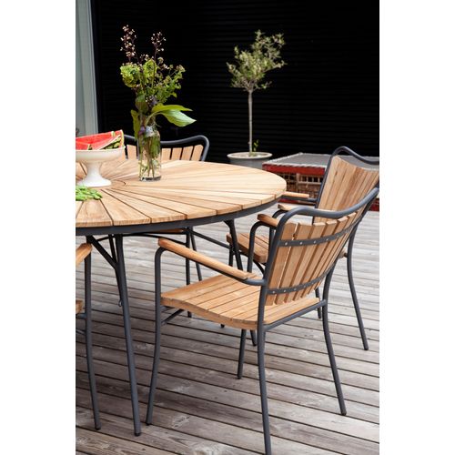 Gartenstuhl Ellen Anthrazit/Teak stapelbar