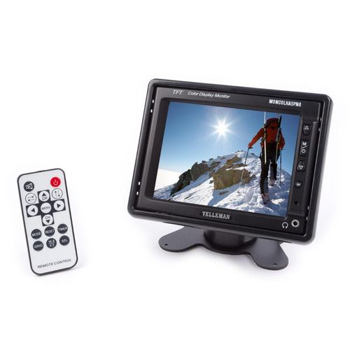 Velleman 5,6" TFT-LCD-Monitor mit Frontsteuerung, ideal für Auto, Wohnmobil und Sicherheit,
