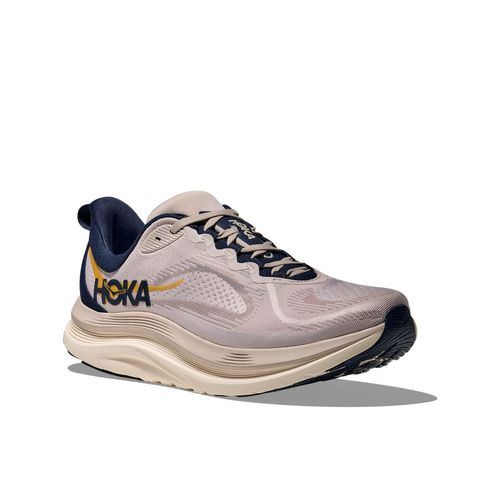 Walkingschuh HOKA ONE ONE "M KAWANA 3", Damen, Gr. 46,5, putty, midnight blau, Synthetik, Textil, Schuhe Walkingschuh, Walking