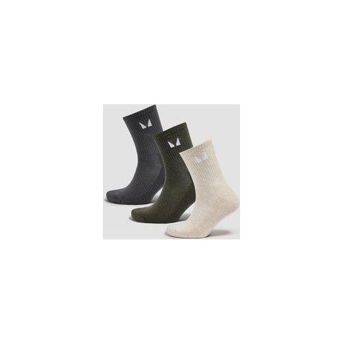 MP Unisex Crew Socken (3er-Pack) - Wüstensand/Waldgrün/Nachtgrau - UK 12-14