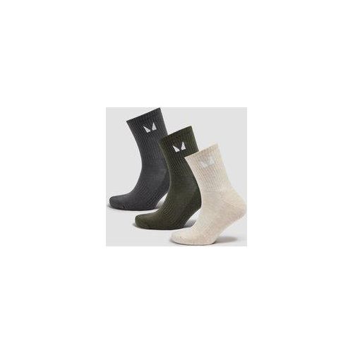 MP Unisex Crew Socken (3er-Pack) - Wüstensand/Waldgrün/Nachtgrau - UK 6-8