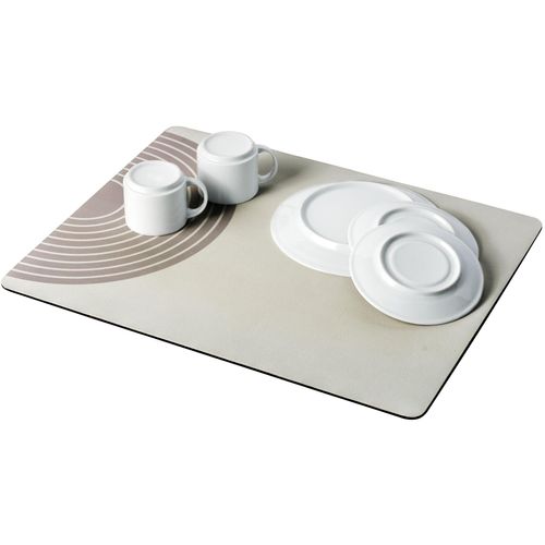 Abtropfmatte WENKO "Modell Dima", beige, B:50cm H:0,4cm T:40cm, Geschirrständer, Spülmatte mit Diatomitpartikeln, einrollbar, schnelltrocknend
