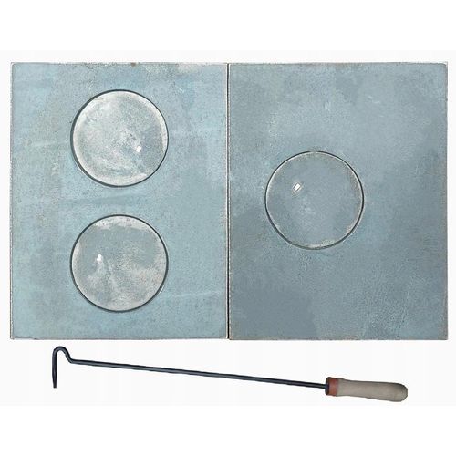 Herdplatte Kochplatte mit Herdringen Ofenplatte 2-teilig 72X46CM Neu Modern